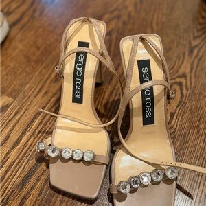 Sergio Rossi Nude Crystal-Embellished Strappy Sandals